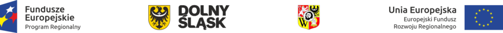 Grafika zawierająca następujące logo: Fundusze Europejskie Program Regionalny, Dolny Śląsk, herb Wrocławia, flaga Unii Europejskiej z napisem Unia Europejska Europejski Fundusz Rozwoju Regionalnego